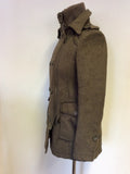 SUPERDRY ARMY GREEN WOOL BLEND REGIMENT COAT SIZE XS