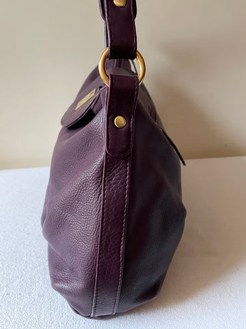MODALU LONDON PURPLE LEATHER SHOULDER BAG