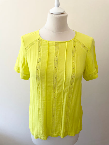 COMPTOIR DES COTONNIERS CITRINE YELLOW SHORT SLEEVE TOP SIZE S