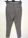 LK BENNETT NIEVE MONOCHROME DOT SLIM LEG TROUSERS SIZE 8