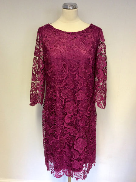 BRAND NEW LIBRA MAGENTA LACE SPECIAL OCCASION DRESS SIZE 18