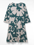 BRAND NEW WHITE STUFF & EVE CAMPBELL TEAL & LIGHT GREY PRINT IDA DRESS SIZE 12