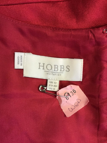 HOBBS INVITATION RED WOOL & SILK SPECIAL OCCASION DRESS SIZE 12