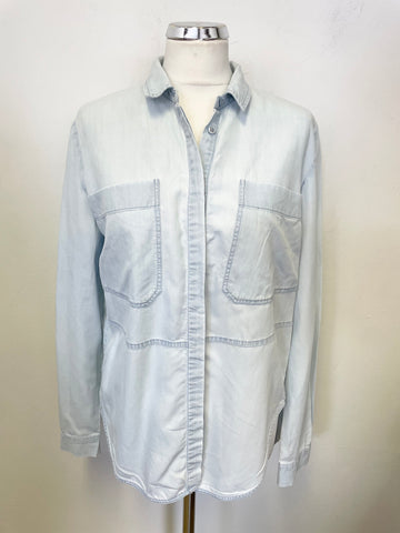 WHISTLES PALE BLUE LONG SLEEVED SHIRT SIZE 8