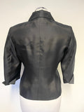 TALBOTS PETITES BLACK PURE SILK FORMAL FITTED JACKET SIZE 4 UK