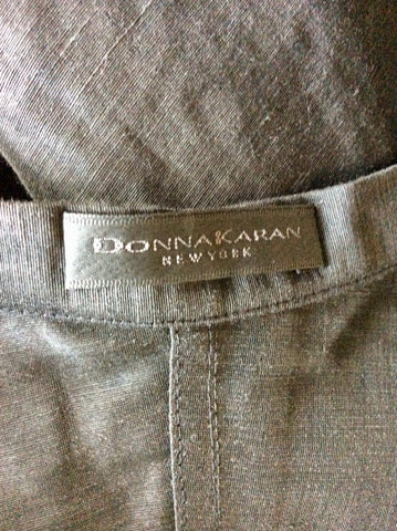 DONNA KARAN BLACK LINEN & CHARCOAL FULL FLIPPY SKIRT SIZE 10