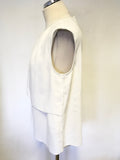 JAEGER IVORY SLEEVELESS TIERED FRONT TOP SIZE 14