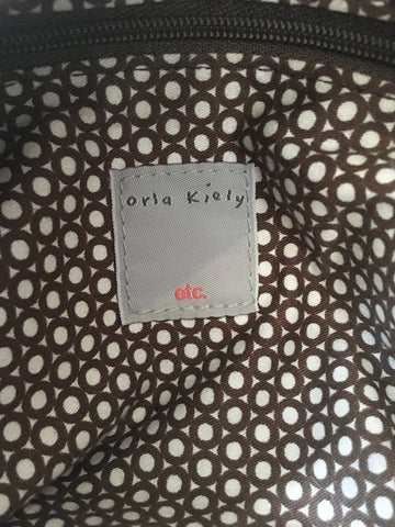 ORLA KIERLY BROWN & MULTI COLOURED PRINT CROSS BODY/ SHOULDER BAG