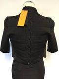 BRAND NEW KAREN MILLEN BLACK STRETCH BODYCON DRESS & MATCHING BOLERO JACKET SIZE 2 UK 8/10/12