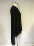 JOSEPH RIBKOFF BLACK ASYMETRIC HEM LONG SLEEVE TOP SIZE 12 ALSO FIT 14/16