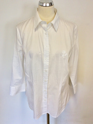 HOBBS WHITE COTTON 3/4 SLEEVES SHIRT SIZE 16