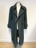 CLOUD NINE DARK GREEN BELTED LONG SLEEVED TRENCH COAT SIZE M