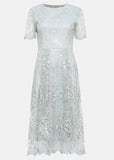 PHASE EIGHT MALIA PALE DUCK EGG LACE & SEQUIN SPECIAL OCCASION DRESS SIZE 10