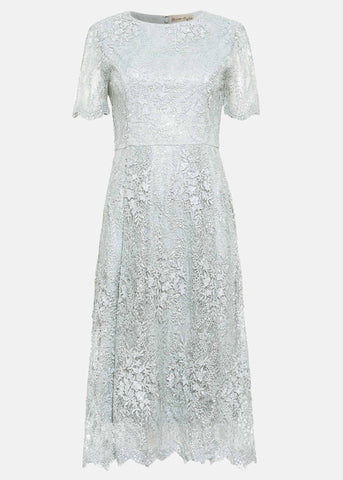 PHASE EIGHT MALIA PALE DUCK EGG LACE & SEQUIN SPECIAL OCCASION DRESS SIZE 10