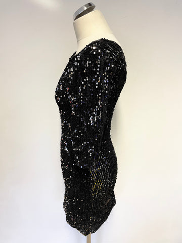 ESMARA BY HEIDI KLUM BLACK & SILVER SEQUIN BODYCON DRESS SIZE 12