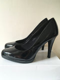 BRAND NEW MARKS & SPENCER BLACK PATENT HEELS SIZE 7/40 WIDE FIT