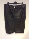 BRAND NEW MARKS & SPENCER AUTOGRAPH BLACK SOFT LEATHER STRAIGHT SKIRT SIZE 18