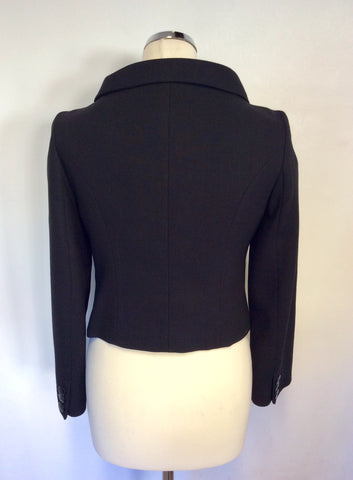HOBBS BLACK VIRGIN WOOL BOX JACKET SIZE 10