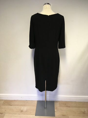 HOBBS BLACK SHORT SLEEVE PENCIL DRESS SIZE 12
