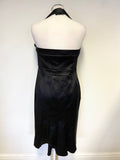 COAST BLACK HALTER NECK SATEEN SPECIAL OCCASION PENCIL DRESS SIZE 12