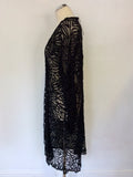 BRAND NEW WINDSMOOR BLACK CROCHET DUSTER COAT SIZE XL