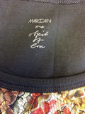 MARCCAIN BLACK & MULTICOLOURED FLORAL PRINT LACE OVERLAY VEST TOP SIZE N5 UK 14