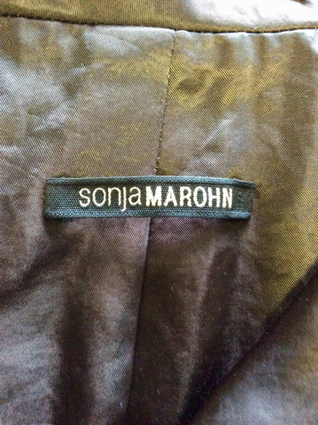 SONJA MAROHN DARK BROWN WRAP ACROSS SLEEVELESS TOP & LONG ASYMETIC SKIRT SIZE 12