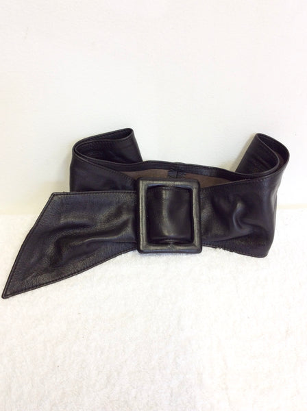 UNBRANDED DARK BROWN VERY SOFT LEATHER SELF FASTEN SQUARE BUCKLE BELT SIZE M
