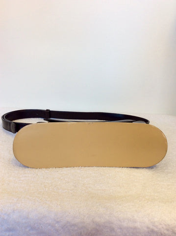 LAURO ALESSANDRINI BLACK & BEIGE TRIM SHOULDER BAG