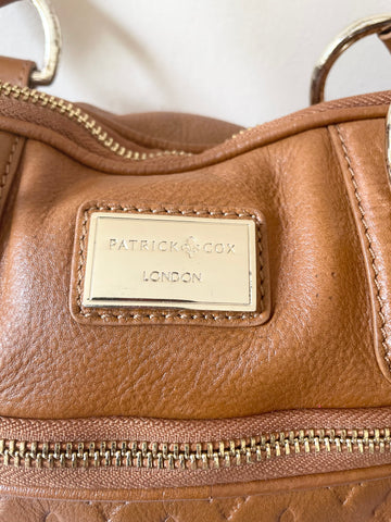 PATRICK COX LARGE TAN LEATHER SHOULDER/OFFICE/OVERNIGHT BAG