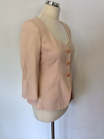 ARMANI COLLEZIONI PALE PEACH / NUDE SILK SPECIAL OCCASION JACKET SIZE 42 UK 10