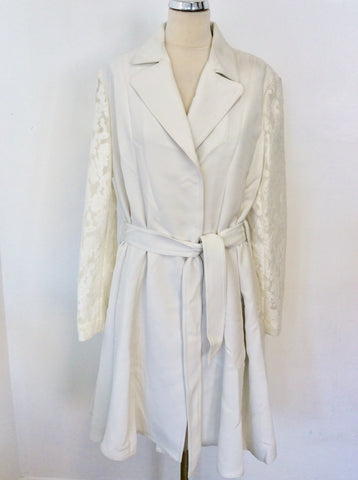 BRAND NEW ELIE TAHARI WHITE LACE SLEEVE SPECIAL OCCASION COAT SIZE XL