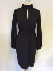 JACKPOT BLACK CUT OUT DETAIL LONG SLEEVE DRESS SIZE 34 FIT UK 8/10