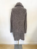 MARCCAIN GREY BOUCLE KNIT MID LENGTH COAT SIZE N5 UK 16