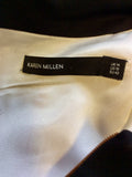 KAREN MILLEN RED,WHITE,BLACK & TAN PENCIL DRESS SIZE 14