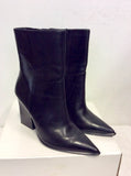 MARKS & SPENCER AUTOGRAPH BLACK LEATHER ANKLE BOOTS SIZE 5.5/38.5