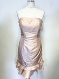 UNBRANDED PINK & BLACK TRIM STRAPLESS  DRESS & BOLERO JACKET SPECIAL OCCASION OUTFIT SIZE 6 UK 10