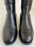 BRAND NEW HOBBS BLACK LEATHER ELASTICATED SIDE KNEE LENGTH BOOTS SIZE 3.5/36