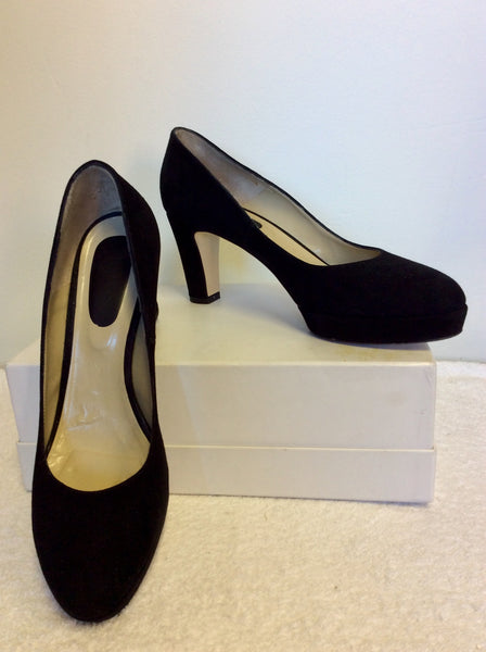 HOBBS BLACK SUEDE PLATFORM SOLE HEELS SIZE 7/40