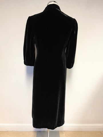 PHASE EIGHT BLACK VELOUR TIE FRONT SPECIAL OCCASION / EVENING COAT SIZE 10