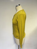 ROBERTO VERINO MUSTARD KNIT CARDIGAN SIZE 10