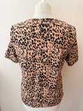 WHISTLES CAMEL & BLACK PRINT SHORT SLEEVED T SHIRT SIZE M