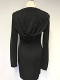 & OTHER STORIES BLACK HOODED LONG SLEEVE MINI DRESS SIZE 10