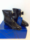 BRAND NEW VIVIENNE WESTWOOD ANGLOMANIA MELISA BLACK BOW TRIM ANKLE WELLY BOOTS SIZE 6/39