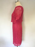 M&CO PINK LACE SHORT SLEEVE PENCIL DRESS SIZE 12 PETITE