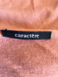 CARACTERE 100% VIRGIN WOOL SALMON PINK V NECK FINE KNIT JUMPER SIZE M