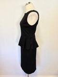 BRAND NEW BANANA REPUBLIC BLACK SLEEVELESS PEPLUM TRIM PENCIL DRESS SIZE 6 UK 10