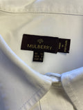 MULBERRY WHITE COTTON COLLARED LONG SLEEVED SHIRT SIZE 12