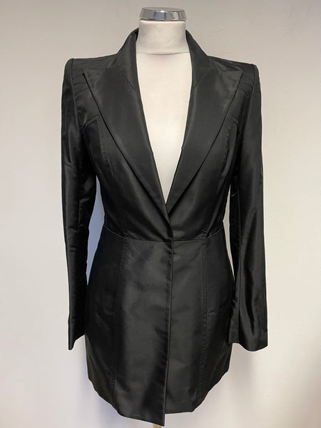 AMANDA WAKELEY BLACK 100% SILK FITTED EVENING / SPECIAL OCCASION JACKET SIZE 8