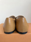 TODS DOPIA MUSTARD LEATHER FLATS SIZE 4.5/37.5